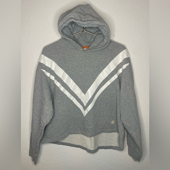 Tory Burch sweatshirt hoodie French Terry sz small gray style 73802 - Picture 1 of 9